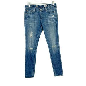 AG Adriano Goldschmied Legging Ankle Super Skinny Jeans Distressed Size 28 L1837